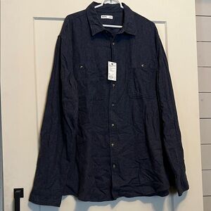 Navy Heather Button-Up Shirt NWT 3XLT